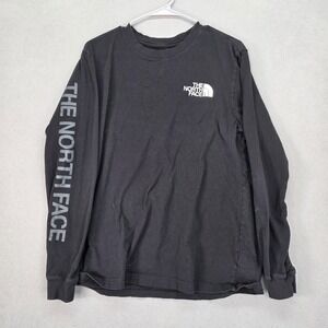 The North Face Shirt Mens Large Black Long Sleeve Logo Graphic Outdoor T-Shirt